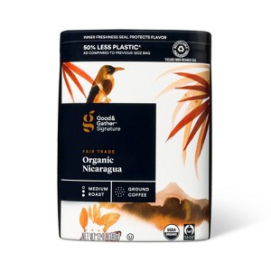 Signature Organic Nicaragua Medium Roast Ground Coffee - 12oz - Good & Gather™ - 1 of 4