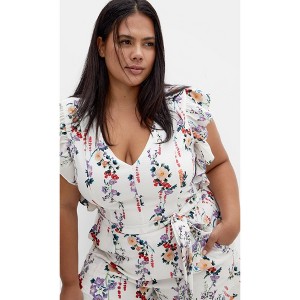 Women's Plus Size Fee Print Playsuit - black | CITY CHIC - 1 of 4