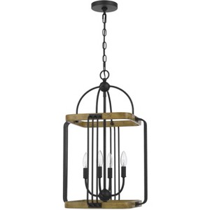 Cal Lighting Ripon metal chandelier with wood finish - 1 of 4