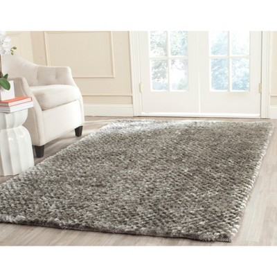 Saint Tropez Gray Hand-Knotted Shag Area Rug