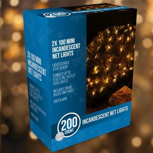 Joyfy 2-Pack 100 Warm White Christmas Net Lights for Indoor & Outdoor Decorations, Christmas Events, Christmas Eve Night Decor, Christmas Tree, Bushes - 1 of 4