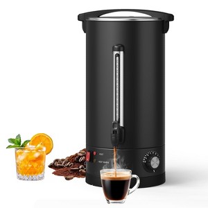 120 Cup Commercial Coffee Urn - 18L/4.8 Gal Double Wall Stainless Steel Coffee Maker, Fast Brewing & Heat Retention, for Wedding, Catering, Buffet - 1 of 4