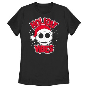 Women's The Nightmare Before Christmas Holiday Vibes Jack Skellington T-Shirt - 1 of 4