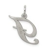 Black Bow Jewelry Sterling Silver, Ella Collection Medium Fancy Script Initial F Pendant - 3 of 4