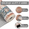 Acekool 8x10 Vintage Washable Area Rug, Non-Slip, Low Pile, Stain-Resistant Floral Foldable Carpet for Living Room, Bedroom, Orange - 3 of 4