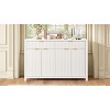 TIRAMISUBEST Modern Wave-Pattern Sideboard Cabinet with 2 Drawers and 4 Doors, Buffet Cabinet with 3-Level Adjustable Shelves & Aluminum Arc Handles - 3 of 4