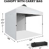 10 x 10 Camping Tent, Portable Canopy Tent, Pop Up Beach Tent 2 Sidewalls Vented Roof, Instant Canopy Tent Carry Bag Sandbag for Camping Picnic Party - 3 of 4