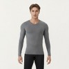Anna-Kaci Active Men's Long Sleeve Compression Athletic Shirt with Stretch Fabric and V-Neck Design - 2 of 4