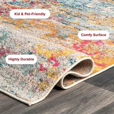 9' x 12' Multicolor Abstract Synthetic Area Rug