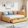Whisen Full Size Upholstered Daybed with Trundle Sofa Bed Frame - 2 of 4