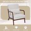 HOMEFUN Mid Century Modern Upholstered  PU Leather Wooden Frame Accent Armchair with Pillow and Cushion - 4 of 4
