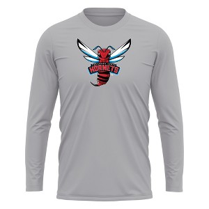 Delaware State University Adult Sport Long Sleeve Primary Logo, Athletic Heather - 1 of 4