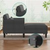 Mjkone 37'' Ice Velvet Chaise Lounge Sofa Couch - 2 of 4