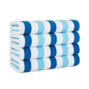 Arkwright Oversized Beach Towels (30x70, 4-Pack), Soft Ringspun Cotton Cabo Cabana Striped Beach Towel, Pool Towel, Bath Towel - 1 of 4