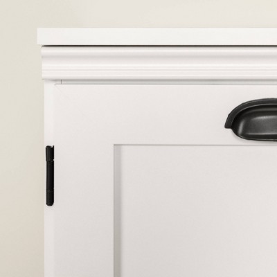 White Farmhouse 2-Door Accent Cabinet with Adjustable Shelving