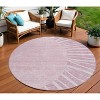 Blush Pink And Mauve Abstract Washable Indoor Outdoor Area Rug - 2 of 4