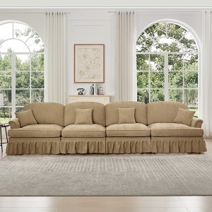 AENKYO Oversized Modular Sofa Set with Removable Ruffles & Ottoman, Large Seater, Deep Seat Corner Sofa with Chenille Fabric for Office, Living Room - 1 of 4