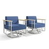 Belord Swivel Patio Chairs Set of 2 with 6" Thick Seat Cushion, Metal Outdoor Swivel Glider Chairs with Faux-Wood Armrest and Comfort Foam Cushion - 4 of 4