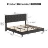 Upholstered Platform Bed Frame with Diamond Design Fabric Headboard, Solid Wood Slat Support, Non-Slip, Noise-Free, No Box Spring Needed - 2 of 4