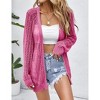 Coolmee Women's Crochet Cardigan Sweater Long Sleeve Open Front Lightweight Boho Cover Up Summer Knit Cardigans - 3 of 4