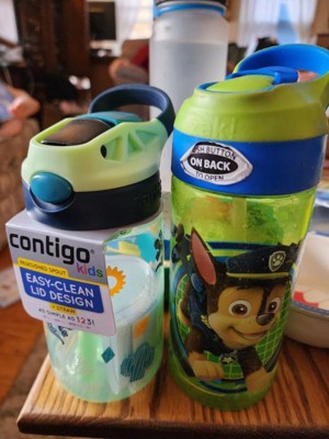 Contigo 14oz Kids' Water Bottle with Redesigned AutoSpout Straw Blueberry  Cool Lime with Dogs Doing Things