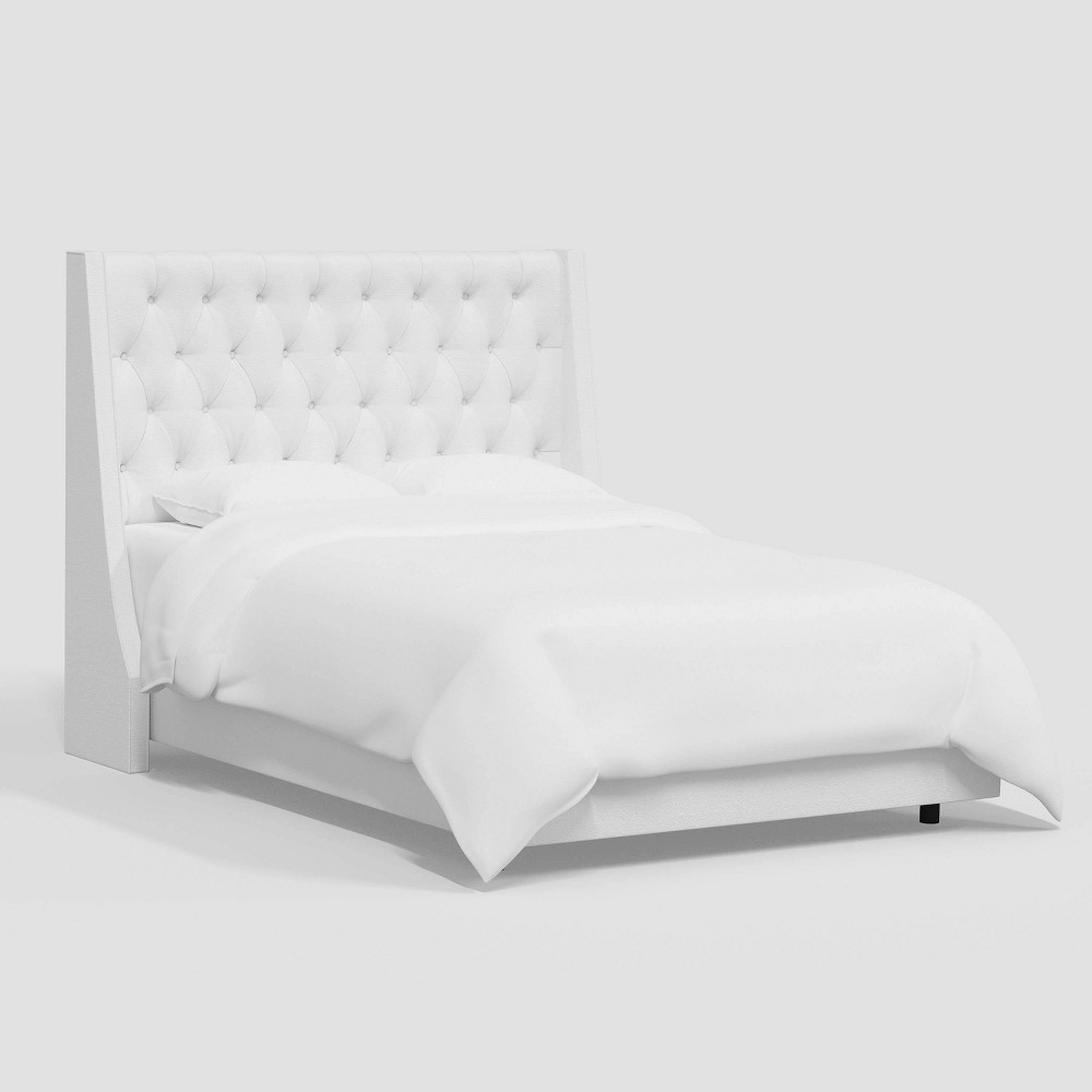 Photos - Wardrobe King Gilford Wingback Bed in Velvet White - Threshold™