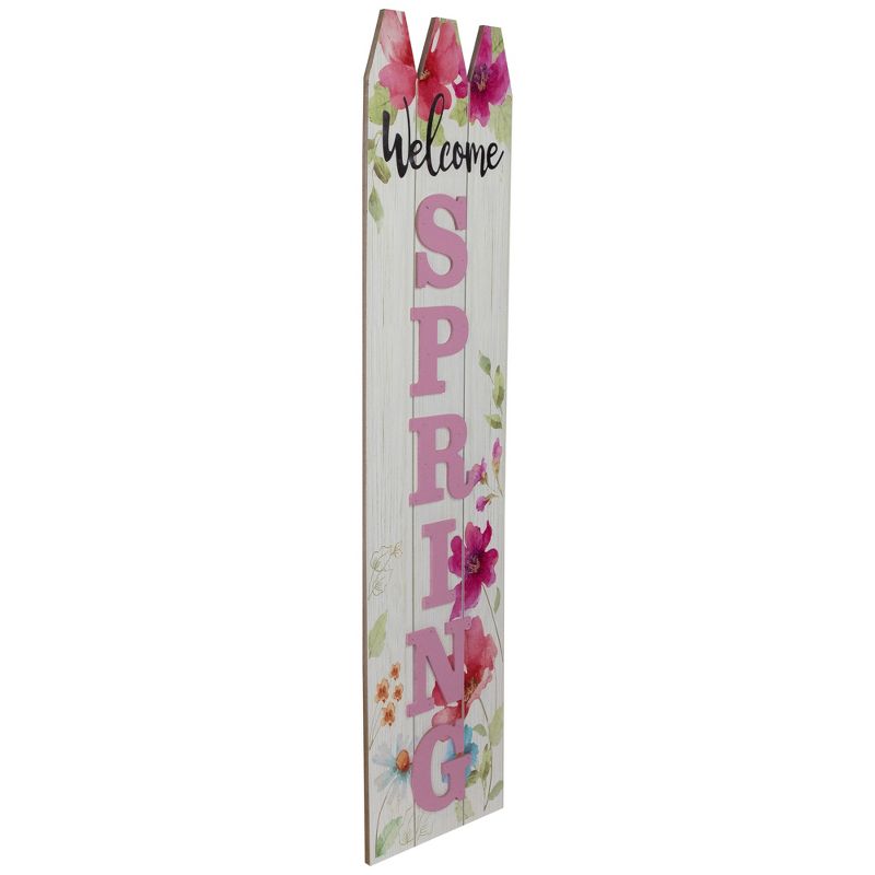 Northlight 40" Welcome Spring Floral Outdoor Porch Board Sign Decoration, 4 of 9
