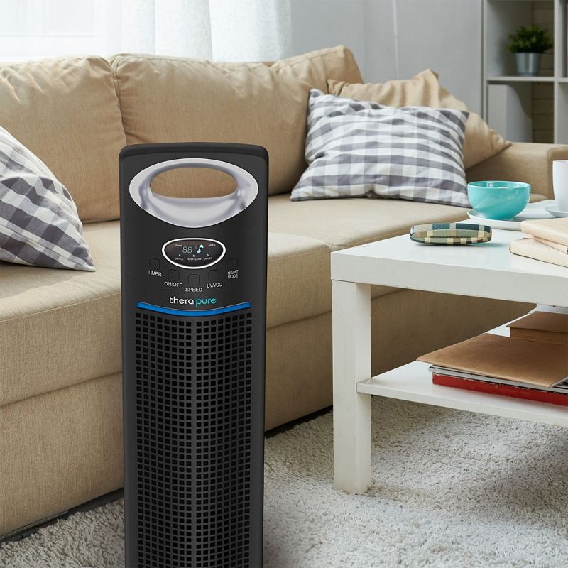 ENVION Therapure Medium/Large Room Home Air Purifier w/ Neutralizing Light Technology, Cleanable Air Filter, Digital Controls, & 3 Fan Speeds, Black, 5 of 7