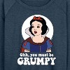 Women's - Disney Princess - You Must Be Grumpy Lightweight French Terry Wide Neck Long Sleeve Graphic Shirt - 2 of 4