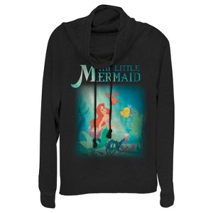 Juniors Womens The Little Mermaid Ariel and Friends Cowl Neck Sweatshirt - 1 of 4