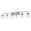 POWLIG 45.28-in 6-Light Nickel Bathroom Light Fixtures Over Mirror Vanity Lighting with Clear Glass Globe Shades - 2 of 4