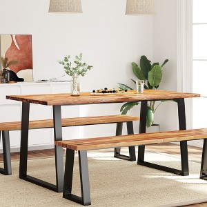 vidaXL Dining Table with Live Edge 63 in.x31.5 in.x29.5 in. Solid Wood Acacia - 1 of 4