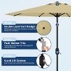 9FT Patio Umbrella Outdoor, Market, Table Umbrella with Push Button Tilt and Crank, 8 Sturdy Ribs for Garden, Pool, Deck, Backyard - 3 of 4