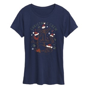 Women's - Winnie the Pooh - Tigger, Pooh, Eeyore, & Piglet Christmas Crew Short Sleeve Graphic T-Shirt - 1 of 4