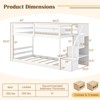 Infans Twin Over Twin Low Bunk Bed Solid Wood Floor Bunk Bed Frame with Storage Stairs - 2 of 4