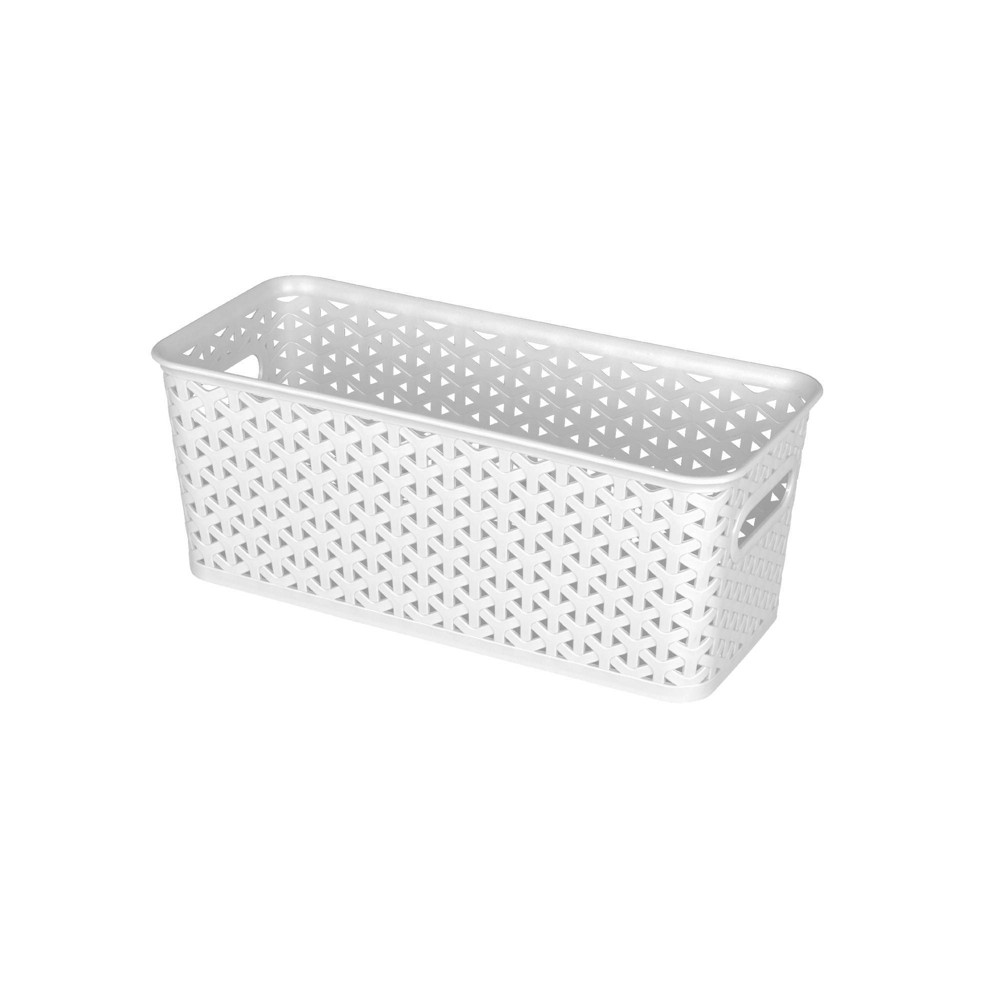 Photos - Other interior and decor Y-Weave Half Medium Decorative Storage Basket White - Brightroom™