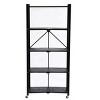 J&V TEXTILES 5-Tier Assembled Foldable Metal Storage Shelving Unit Black - 2 of 4