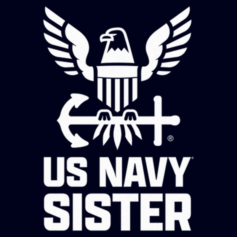 Women's United States Navy Official Eagle Logo Sister T-Shirt, 2 of 5
