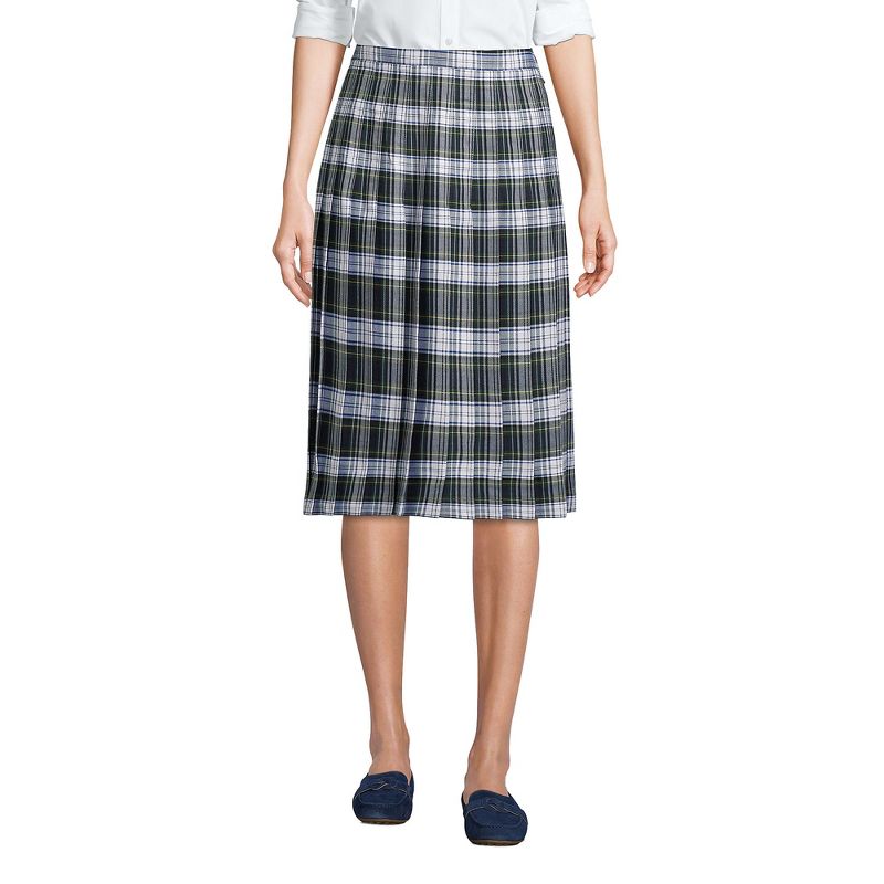 Lands' End Lands' End School Uniform Women's Plaid Pleated Skirt Below the Knee, 2 of 3