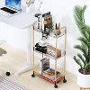 Tree City 3-Tier Green Acrylic Rolling Cart - Mobile Storage Organizer - 2 of 4