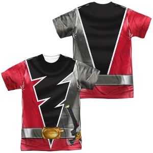 Popfunk Power Rangers Dino Fury Red Ranger Front-Back Print Adult Sublimated Costume T-Shirt - 1 of 4