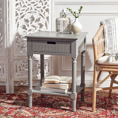 Distressed Grey Farmhouse Charm 1 Drawer Accent Table