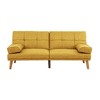 71'' Tufted Adjustable Sofa Bed with Extra Cushion and Sturdy Wood Legs - 2 of 4