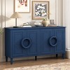4 Door MDF Storage Cabinet with Five-Legs Support,French Sideboard Cabinet with Round Ring Handles for Dining Room or Entryway-Coolbibila - 2 of 4