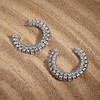 SOHI Women's Crystal Silver Party Hoop Earrings - 2 of 4