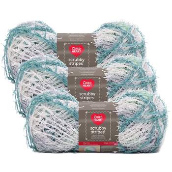 Red Heart Scrubby Almond Yarn - 3 Pack of 85g/3oz - Polyester - 4 Medium  (Worsted) - 78 Yards - Knitting/Crochet