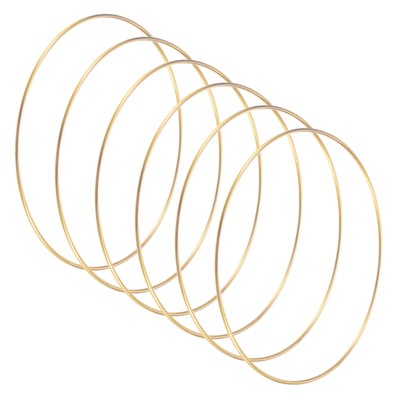 Unique Bargains Metal Electroplated Durable Multipurpose Craft Hoop 6 Pcs