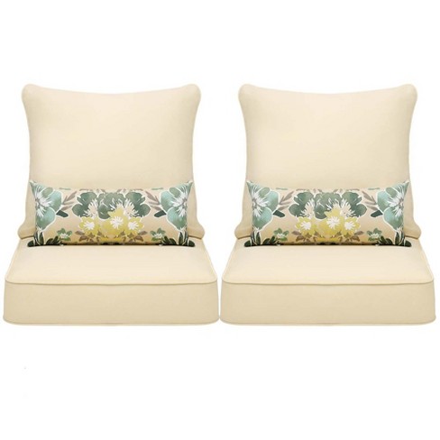 Aoodor - Patio Deep Chair Cushion - Set Of 2 - Total 6 Pieces : Target