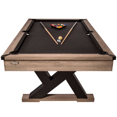 Kirkwood 90" Pool Table - Antique Gray Finish with Rustic, Modern Design with K-Leg Construction