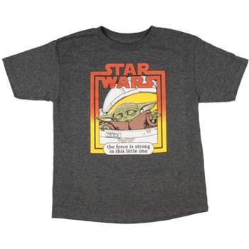 Star Wars Boy's Baby Yoda The Force Is Strong With This Little One T-Shirt Kids